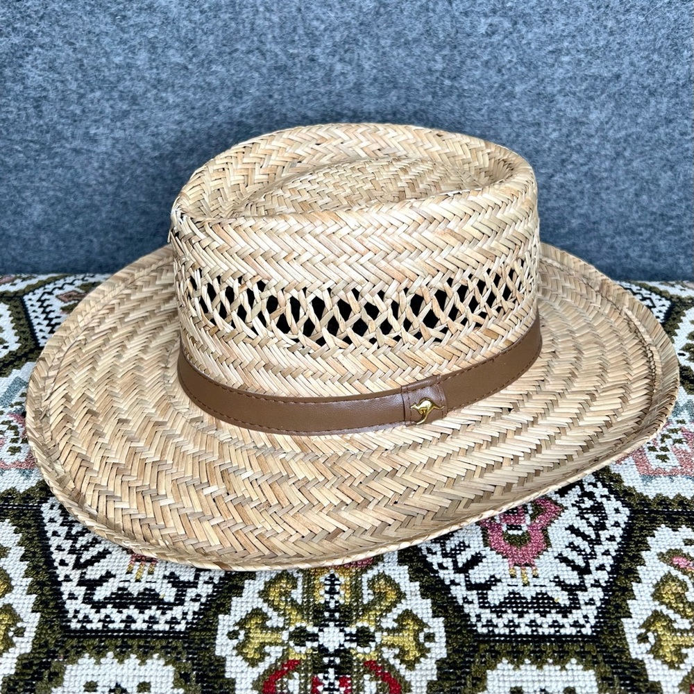 Vintage Dorfman Pacific Co. Rush Gambler Straw Fedora Hat